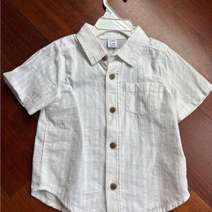 Old Navy White Button Down Shirt with Brown Buttons